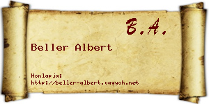 Beller Albert névjegykártya