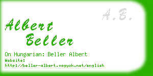 albert beller business card